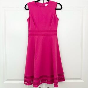 NWOT Calvin Klein Lattice-Trimmed Sleeveless Dress size 4
